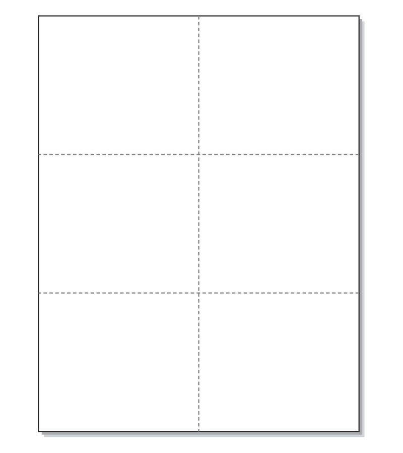 NextDayLabels - Laser Printer Blank Perforated Cards 6 up per Page, for School Registration, Delivery, Inventory Tags, Response, RSVP, Trip Tickets, ETC, 1200 White Cards - Image 1